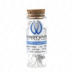 Small Glass Vial with a Cork Stopper Containing Vape Coils Labeled Vandyvape full Steam Ahead with mtl Fused Clapton Text on the Label - Australia E-cigarette Store
