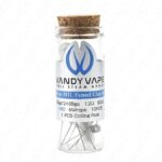 Glass Glass-vial with Cork Stopper Containing Vape Coil Components Label Shows Vandy Vape Full Steam Ahead and Refine Mtl Fused Clapton - Australia E-cigarette Store