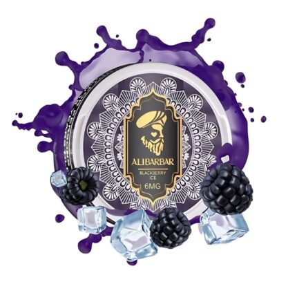 Product Image of Al Barbar Blackberry Ice E-liquid Bottle Label with Purple Splash Blackberries and Ice Cubes - Australia E-cigarette Store