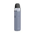 Blue-gray Caliburn Vape Pen with Black Mouthpiece and Clear Cartridge Standing Upright - Australia E-cigarette Store