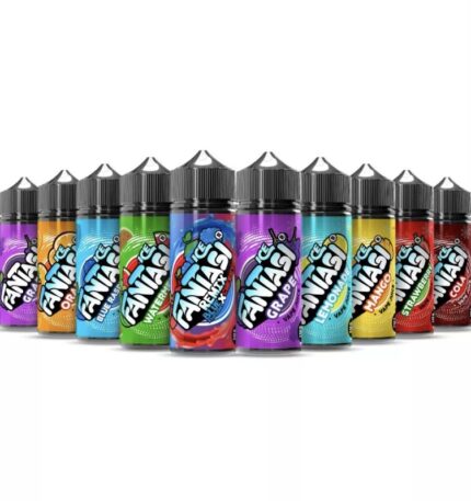 Row of Colorful Vape Juice Bottles Lined Up for Sale Showing a Variety of Flavors - Australia E-cigarette Store