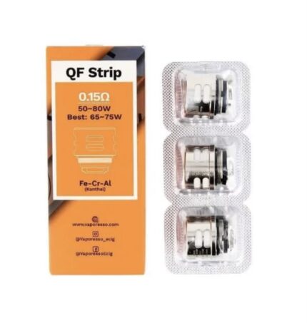 Orange Qf Strip Box with 015Ω Kanthal Vape Coil Heads Three Blister Packs Displaying Coil Heads for a Vaping Device - Australia E-cigarette Store
