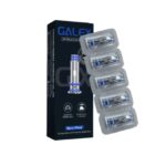 Galey Gx Mesh Coil Replacement Pack with Five Pre-sealed Coils Next to a Dark Product Box for Freemax Galex Pod - Australia E-cigarette Store