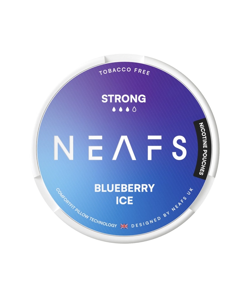Round Tin Labeled Neafs Nicotine Pouches Blueberry Ice Flavor Strong and Tobacco-free - Australia E-cigarette Store