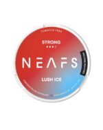 Circular Lid of a Neafs Nicotine Pouches Can in Red-blue Gradient strong lush Ice Tobacco-free Designed by Neafs Uk - Australia E-cigarette Store