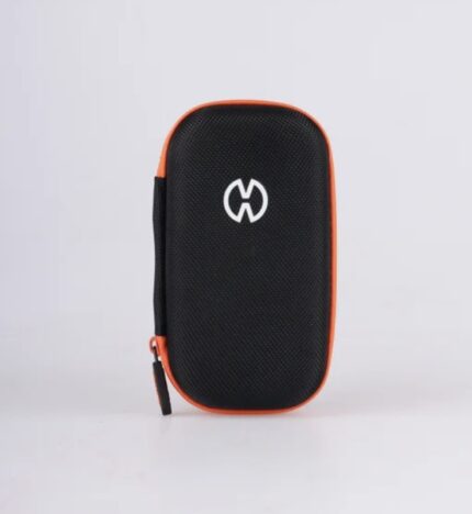 Small Black Textured Protective Case with Orange Trim and Zipper Standing Upright - Australia E-cigarette Store