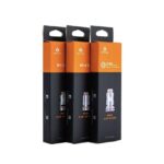 Three Black and Orange Vape Coil Boxes Standing Upright Labeled Bo3 Bo4 and Mesh Coils - Australia E-cigarette Store