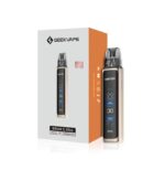 Wenax Q Ultra Vape Device in Champagne Gold Beside Its Gray and Orange Box on a White Background - Australia E-cigarette Store
