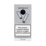 Vaporesso Oc Coil E-liquid Packaging with Nicotine Warning Label Showing Two Metal Coils and a Black Circle Design on Gray Box - Australia E-cigarette Store