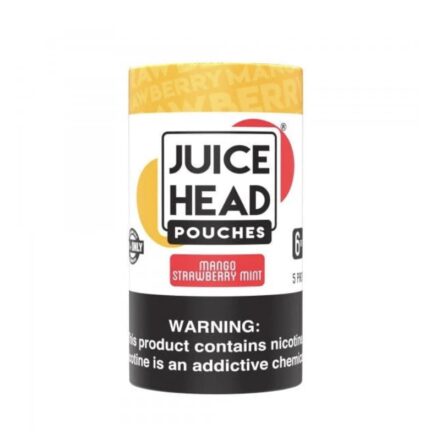 Juice Head Pouches Mango Strawberry Mint E-liquid Bottle with Warning Label on Front - Australia E-cigarette Store