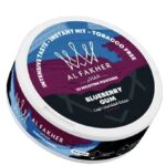 Al Fakher Blueberry Gum Nicotine Pouches Tin Colorful Blue and Purple Label Showing 20 Nicotine Pouches - Australia E-cigarette Store