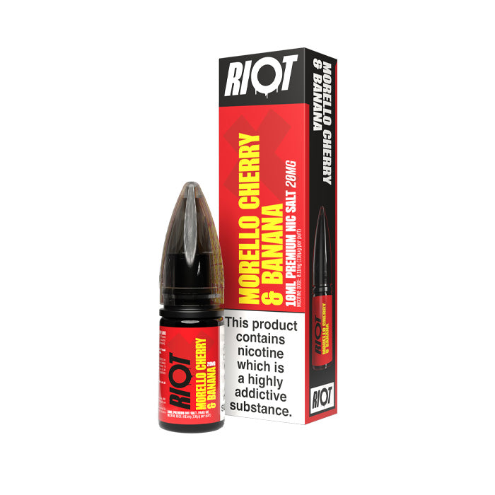 Morello Cherry Banana Nic Salt by Riot X - Australia E-cigarette Store Morello Cherry Banana Nic Salt by Riot X - Australia E-cigarette Store