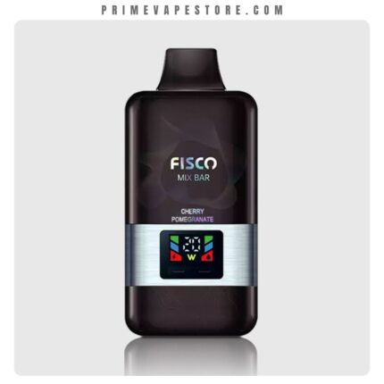 Fisco Mix Bar Cherry Pomegranate Disposable Vape Device with a Digital Display on a Metallic Band - Australia E-cigarette Store