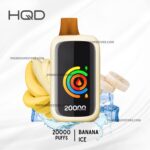 Hqd Disposable Vape with Orange Mouthpiece Banana Ice Flavor and 20000 Puffs Label - Australia E-cigarette Store