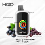 Hqd Disposable Vape Device in Blackcurrant Grape Flavor Labeled 20000 Puffs with Grape Clusters Nearby for Flavor Context - Australia E-cigarette Store