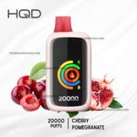 Hqd Disposable Vape with Red Mouthpiece 20000 Puffs Cherry Pomegranate Flavor Surrounded by Cherries and Pomegranate - Australia E-cigarette Store