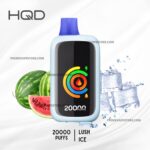 Vape Device with Blue Mouthpiece Promo Text Shows 20000 Puffs Watermelon and Ice Visuals in the Background primevapestore - Australia E-cigarette Store