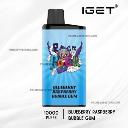 Iget Disposable Vape with a Blue Label Flavor Blueberry Raspberry Bubble Gum 10000 Puffs - Australia E-cigarette Store