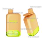 Orange Pod Vape with Neon Green Bottom Shown from Front and Angled Side View - Australia E-cigarette Store
