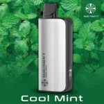 Silver Vape Device with Ribbed Front Mint Background and cool Mint Branding Suggests Mint-flavored Disposable Vape by Serein - Australia E-cigarette Store