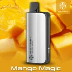 Vape Device Labeled Mango Magic Against a Bright Mango Background with the Serein Logo in the Corner - Australia E-cigarette Store