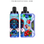 Two Blue Vapsolo Vape Bottles with Black Caps Beside a Blue Vape Device with a Digital Display Flavor Names Blueberry Cherry Cranberry Visible - Australia E-cigarette Store