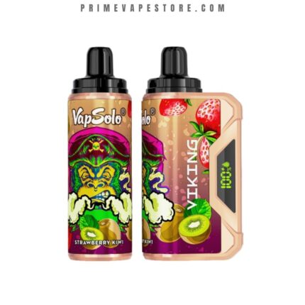 Pair of Vape Devices with Bright Wrappers Featuring a Cartoon Monster and Fruit Imagery strawberry and Kiwi for Flavor Strawberry Kiwi - Australia E-cigarette Store