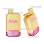 Yellow and Pink Disposable Vape Pod with Pink Base Shown Upright and Angled Quotes Vapsolo Twins Design - Australia E-cigarette Store