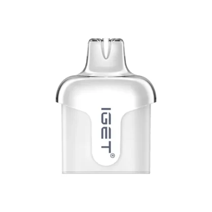 White pod-style vape device with a clear mouthpiece and vertical Gent logo on the body