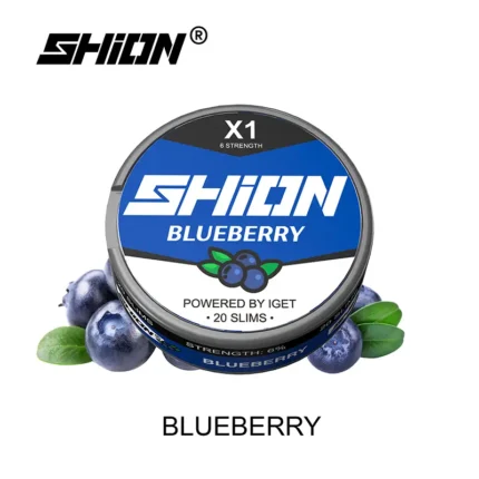 Shiton X1 Blueberry Tin with Blueberries Around It and the Blueberry Label - Australia E-cigarette Store