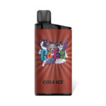 Pod-style Vape Device with a Red Label Featuring a Cartoon Robot and the Text Cola Ice Set Against a Radiating Background - Australia E-cigarette Store