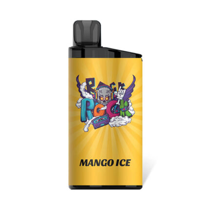Yellow Vape Device with a Colorful Cartoon Graphic and the Flavor Text mango Ice - Australia E-cigarette Store