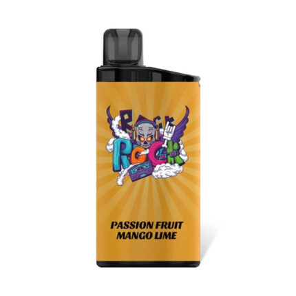 Vape Pod Device with Orange Label Featuring Bold Artwork and the Flavor Text passion Fruit Mango Lime - Australia E-cigarette Store