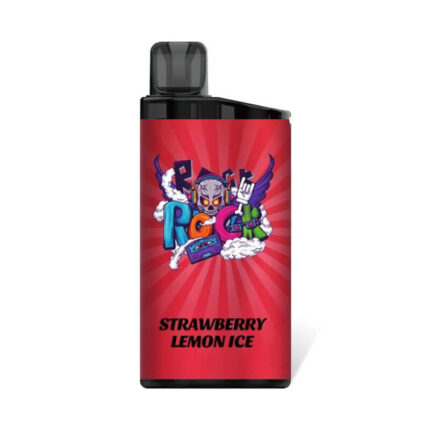 Red Vape Pod with Bold Cartoon Graphic and Flavor Text Strawberry Lemon Ice - Australia E-cigarette Store
