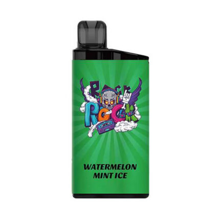 Disposable Vape Device with a Green Label Featuring a Cartoon Character and the Text Watermelon Mint Ice - Australia E-cigarette Store