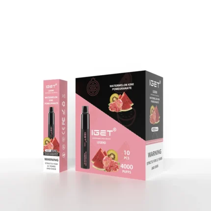 Iget Legend Disposable Vape with Pink and Black Packaging Showing 10 Pcs and 4000 Puffs Fruit Flavors - Australia E-cigarette Store