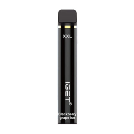 Blackberry grape ice disposable vape pen labeled XXL and standing upright