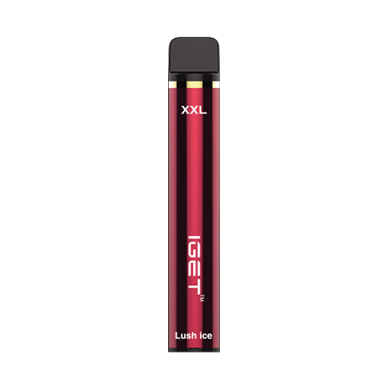 Lush-ice-iget-xxljpg - Australia E-cigarette Store Disposable Vape Pen with a Red-to-black Gradient and Black Mouthpiece Labeled Xxl and Iget Flavor Lush Ice - Australia E-cigarette Store