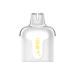Compact White Pod Vape with a Translucent Mouthpiece and a Yellow Get Logo on the Body - Australia E-cigarette Store