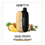 Iget Moon K5000 Disposable Vape in Pineapple-coconut Flavor with Pineapple and Coconut Imagery 5000 Puffs - Australia E-cigarette Store